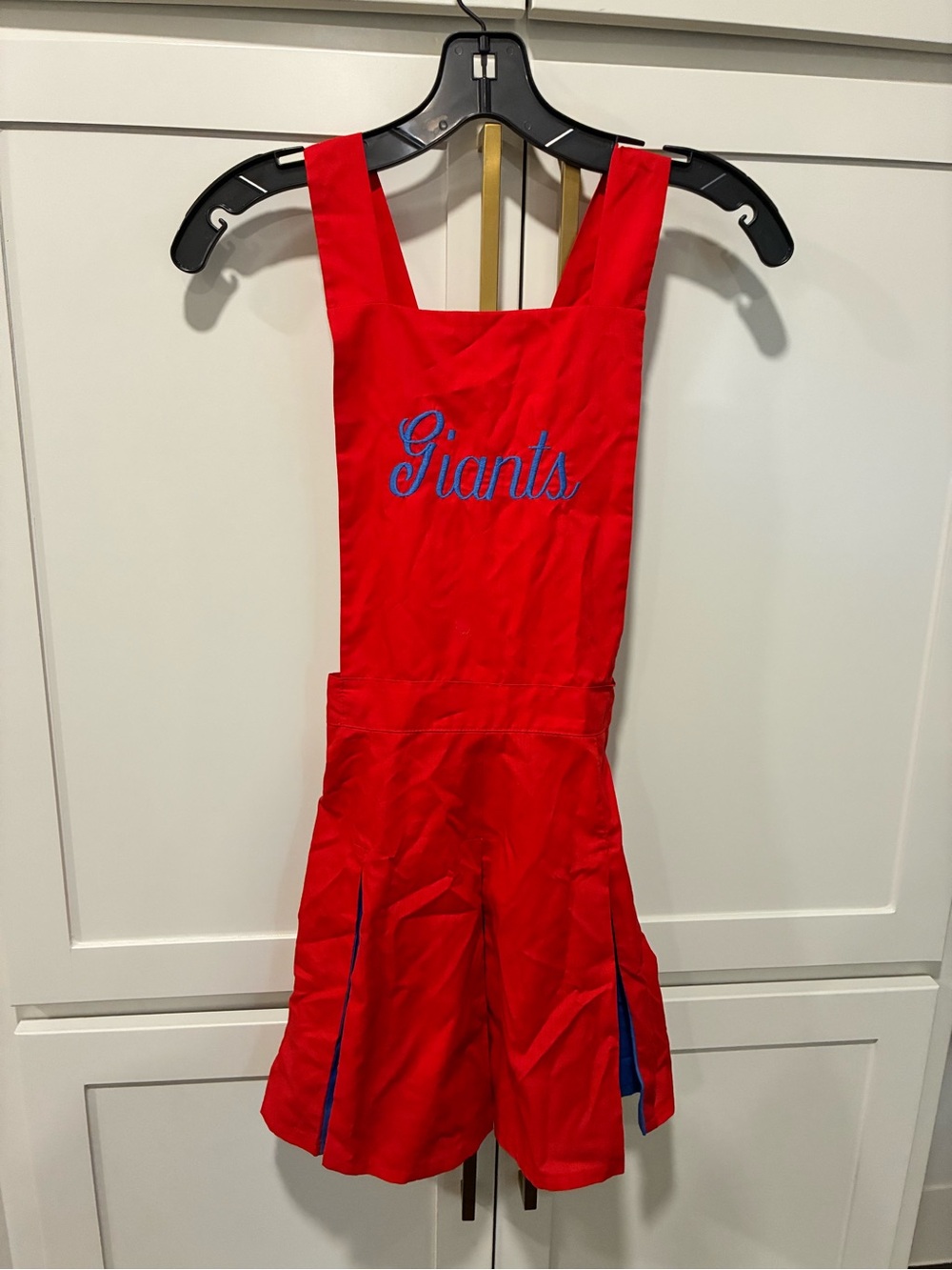 Girls Red 'Giants' Athletic Romper